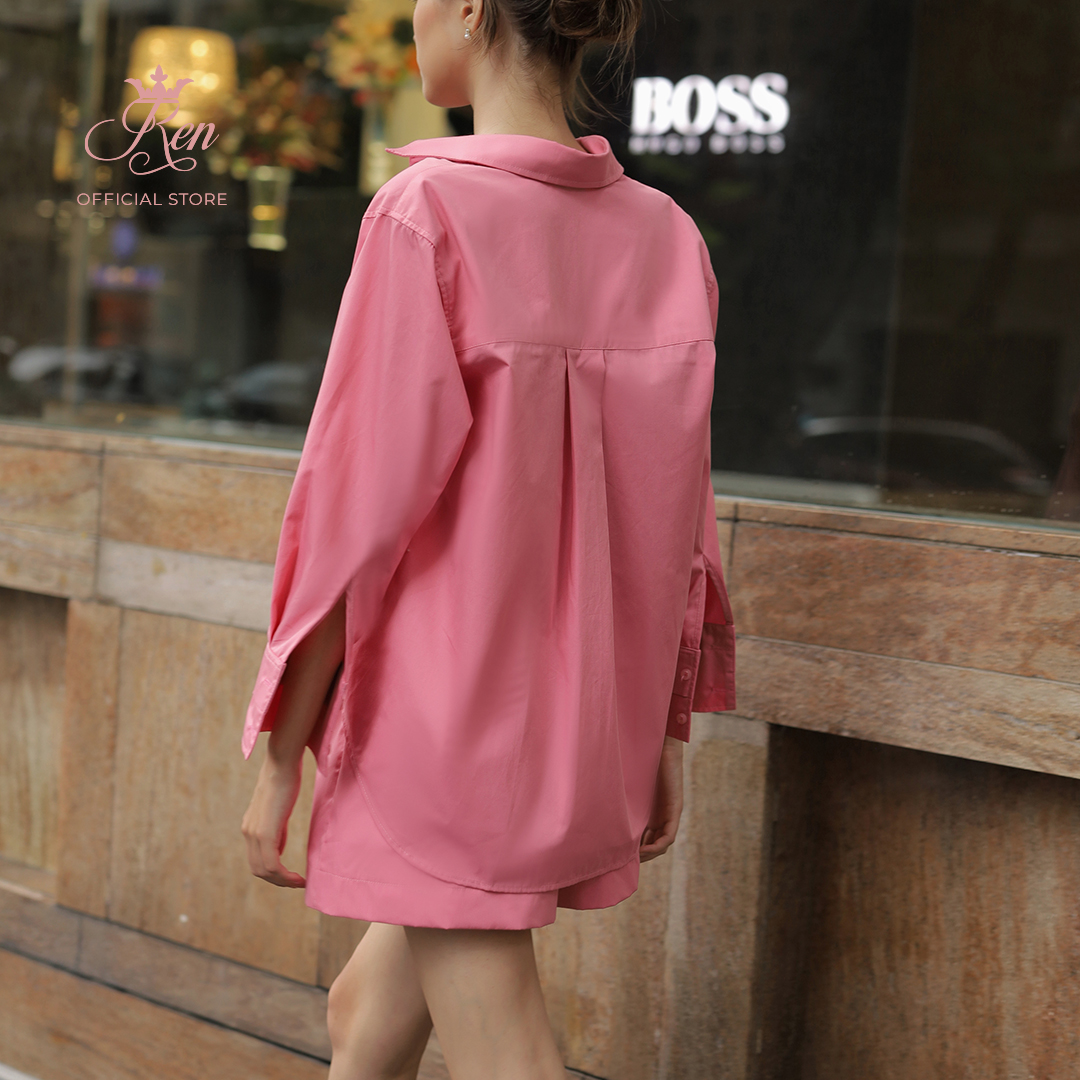 REN BY TEE - Áo Sơ Mi Hồng Tay Dài