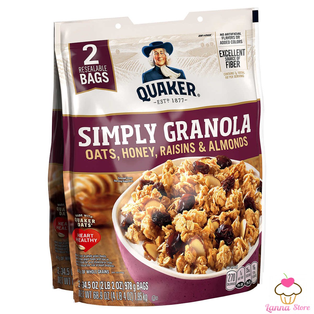 [HCM]NGŨ CỐC ĂN KIÊNG QUAKER SIMPLY GRANOLA MỸ