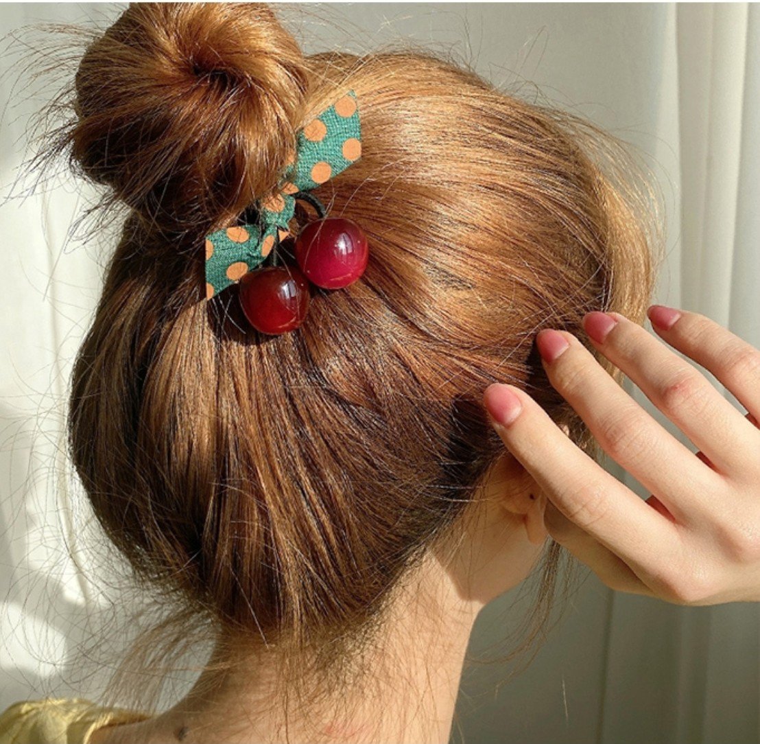 BỘ 02 THUN CỘT TÓC CHERRY XINH XẮN