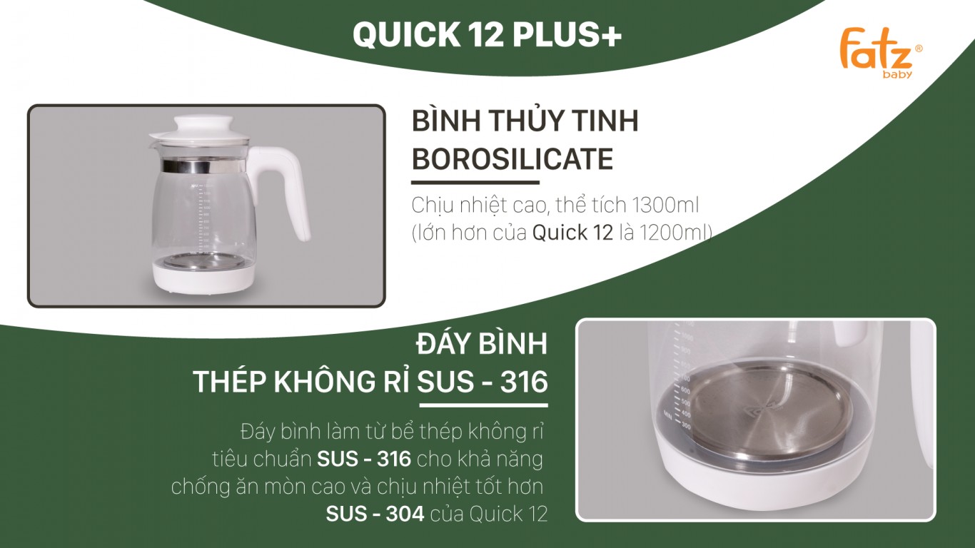 MÁY ĐUN VÀ HÂM NƯỚC PHA SỮA - QUICK 12 PLUS+ - FB3504BH