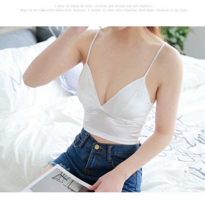 Áo bra phi bóng Satin bản to cài sau sexy