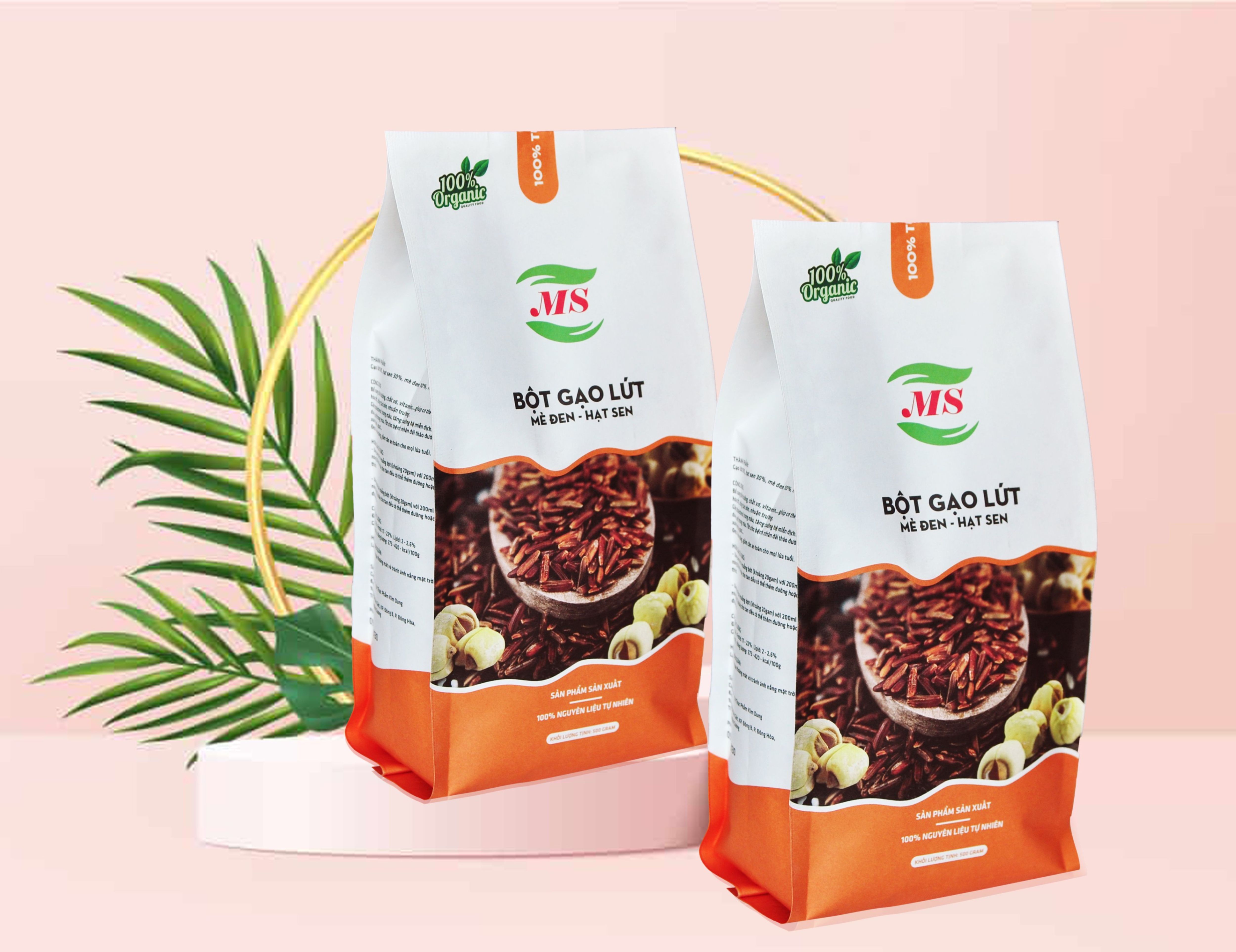 Bột gạo lứt mè đen hạt sen 500g - ( MS)