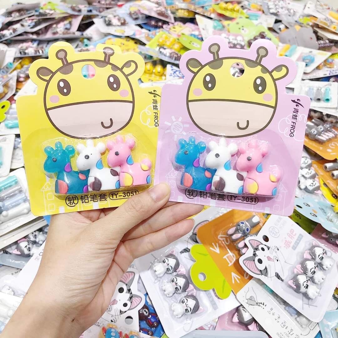 Set nắp đậy bút chì chuốt mẫu thú cute cho bé