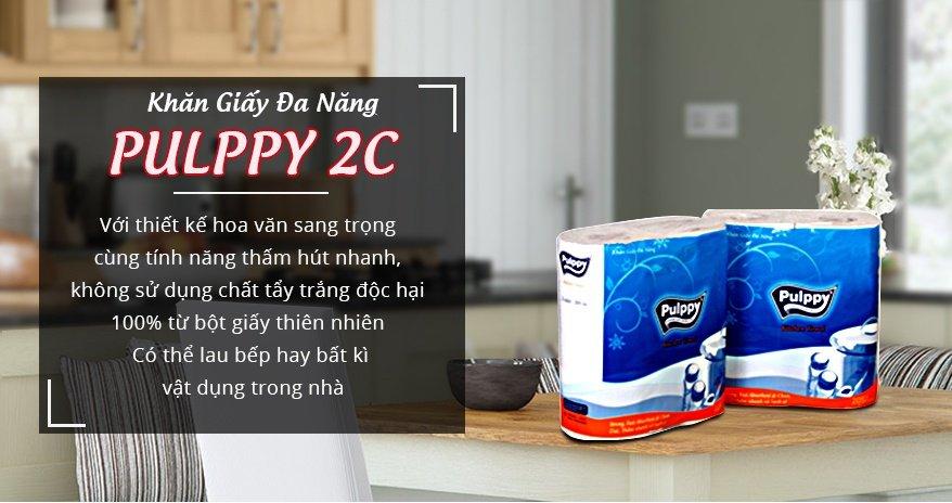 Khăn Giấy Đa Năng Pulppy 2 Cuộn 205 tờ