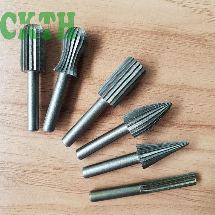 Bộ 6 đầu mài gỗ thép Carbon dùng Diy