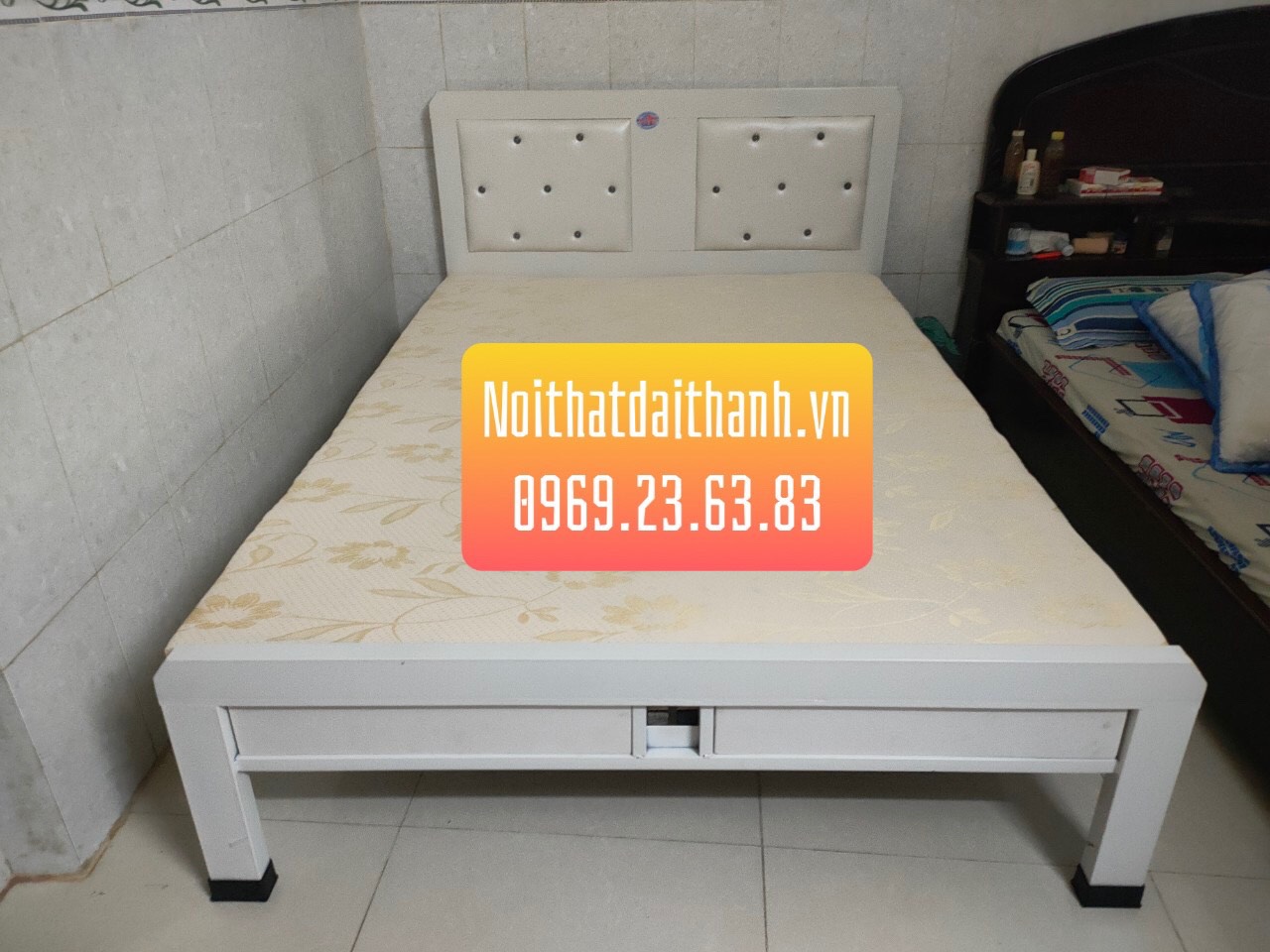 Giường  sắt kiểu gỗ cao cấp ĐẠI THÀNH