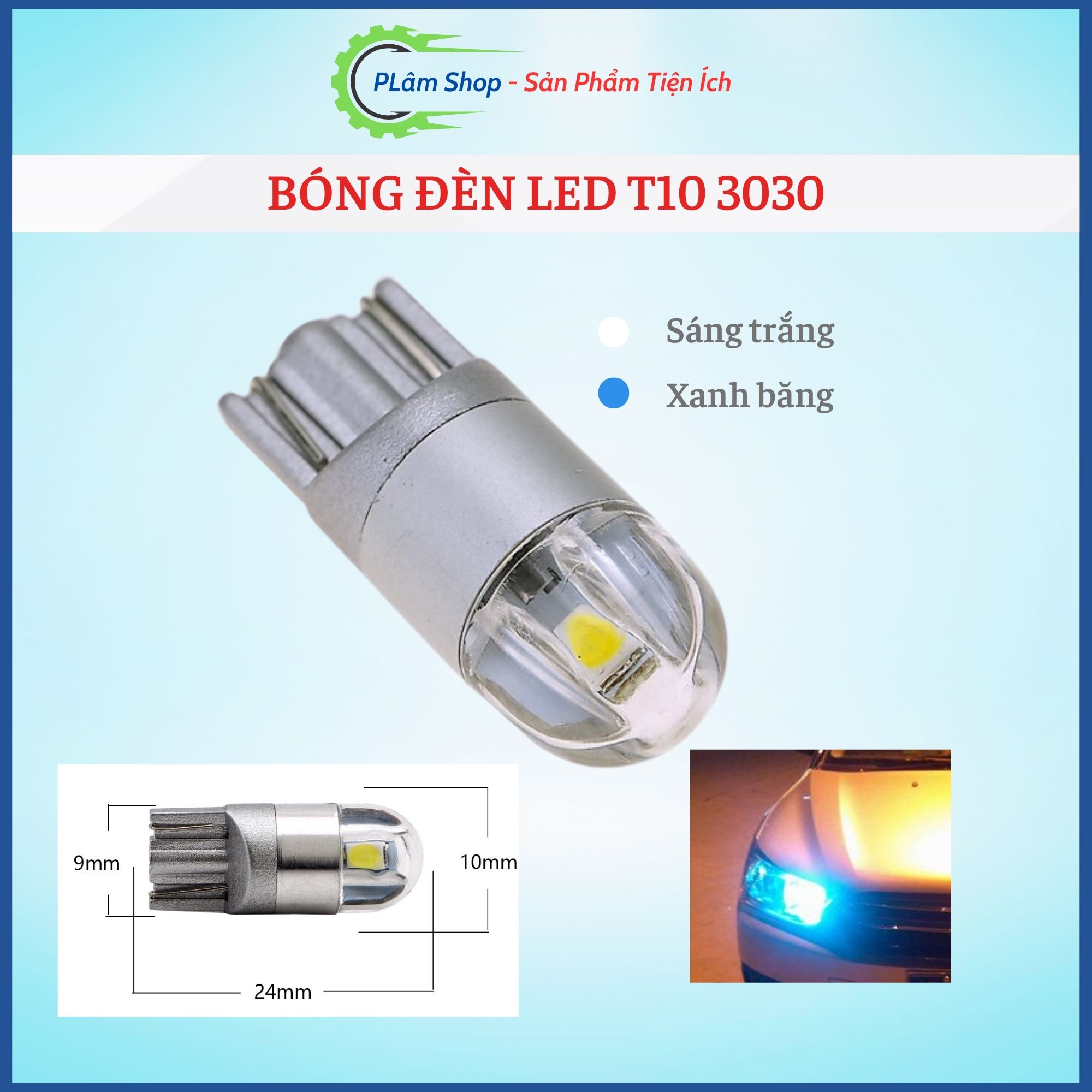 1 Cái Bóng đèn Led T10 3030 2 nhân