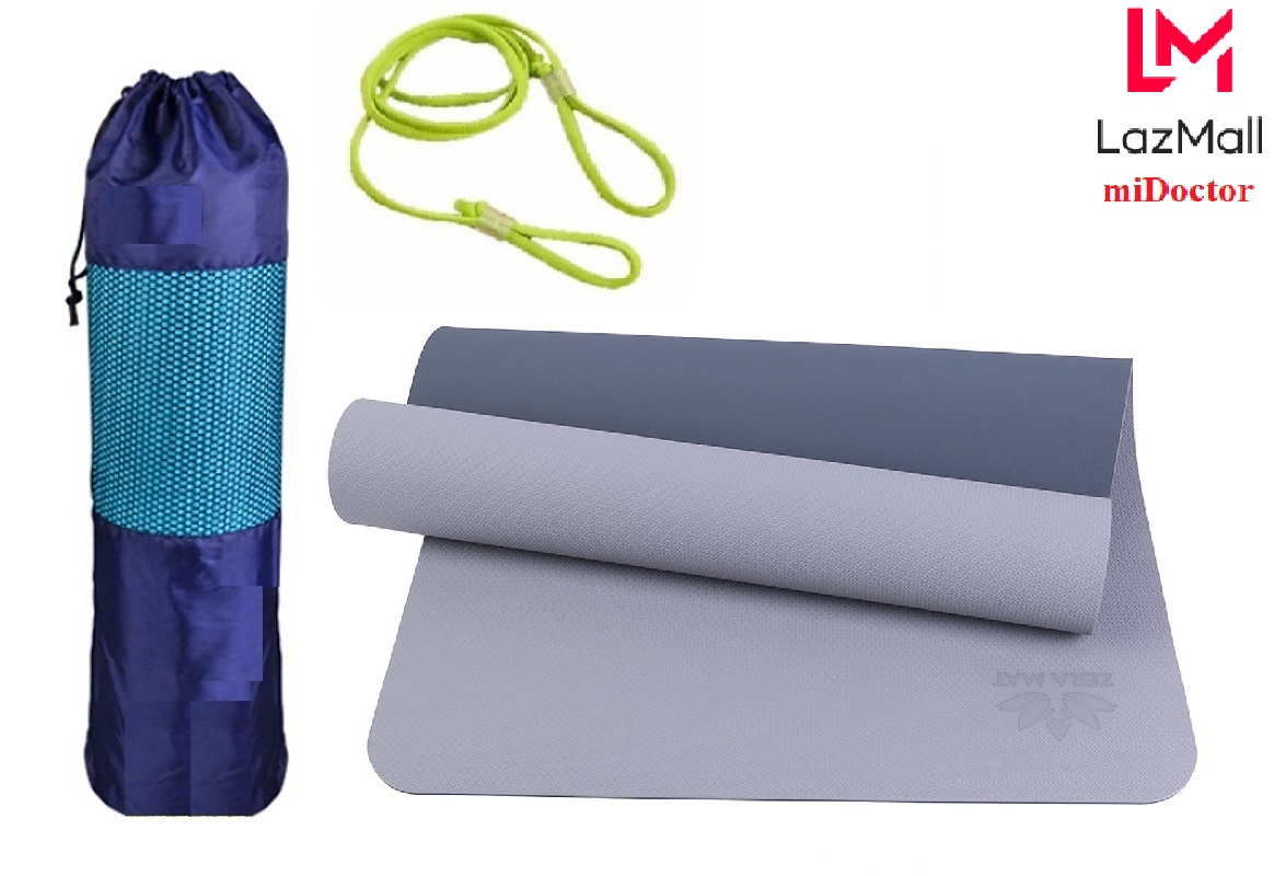 [CHỌN MÀU] tặng túi và dây chuyên dụng, Thảm Yoga 8mm 2 Lớp, Thảm Tập Gym miDoctor + Bao Thảm Tập Yoga + Dây Thảm Tập Yoga thảm tập gym, thảm tập thể dục tại nhà, miếng yoga, thảm yoga - Chính hãng miDoctor