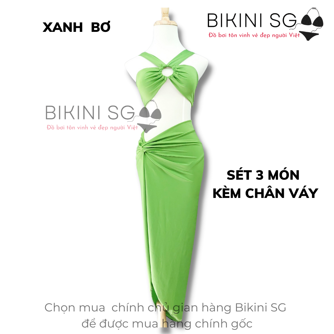 Đồ bơi bikini 2 mảnh kèm chân váy sét 3 món Hồ Ngọc Hà đủ màu đi biển phong cách sang trọng nổi bật