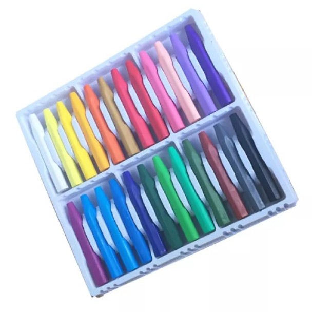 Sáp Màu Học Sinh Plastic Crayon STACOM Với 24 Màu - CR024P - Hạn Chế Bẩn Tay