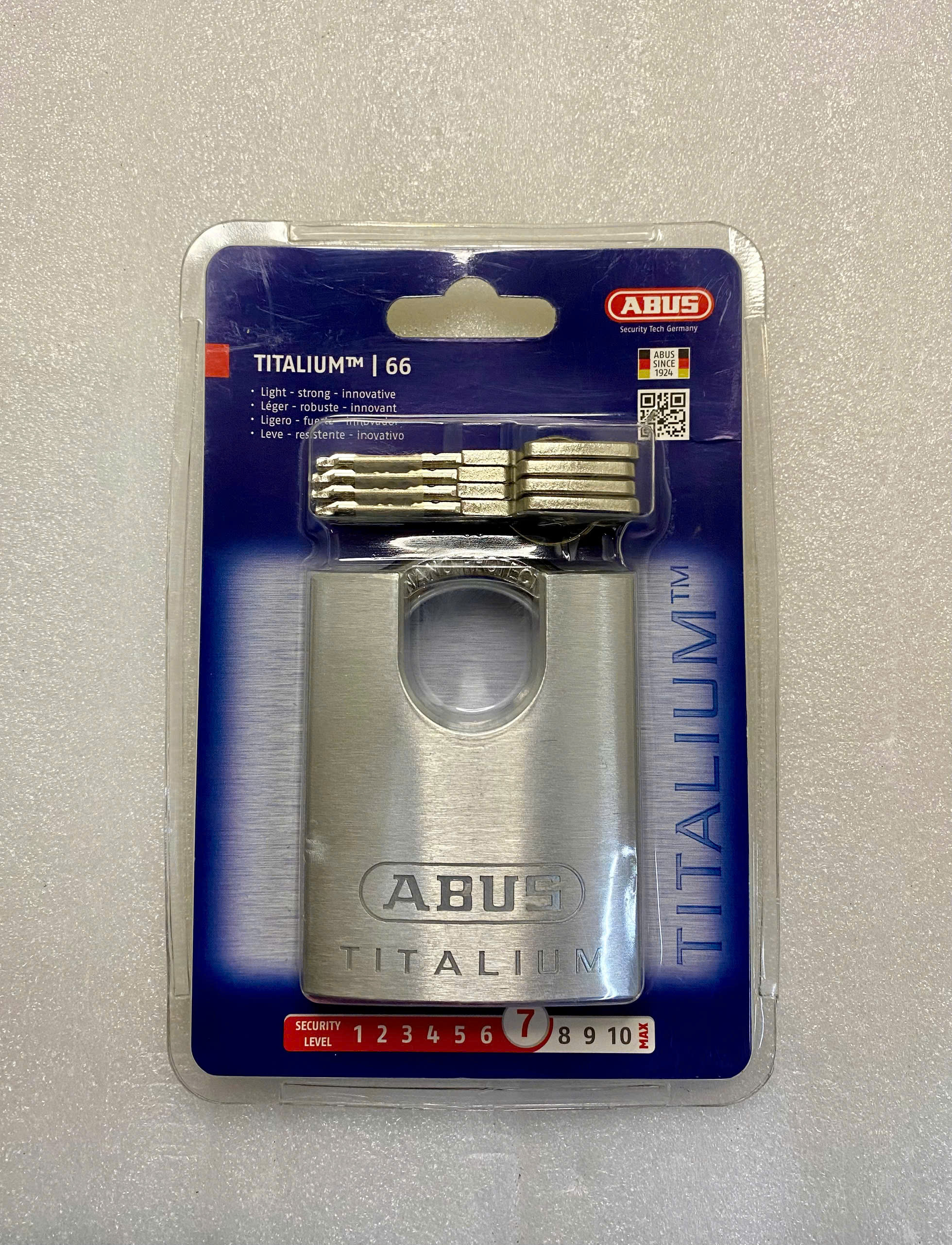 [HCM]ABUS 66CSTI/60 KHOÁ BẤM CHỐNG CẮT ABUS TITALIUM 66CSTI_60MM 4 CHÌA VI TÍNH CAO CẤP AN TOÀN