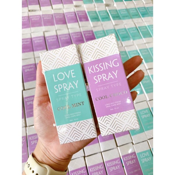 [HCM]Xịt Thơm Miệng love spray- kissing spray TIỆN LỢI ( Màu Hồng vị Socola ) 10ml