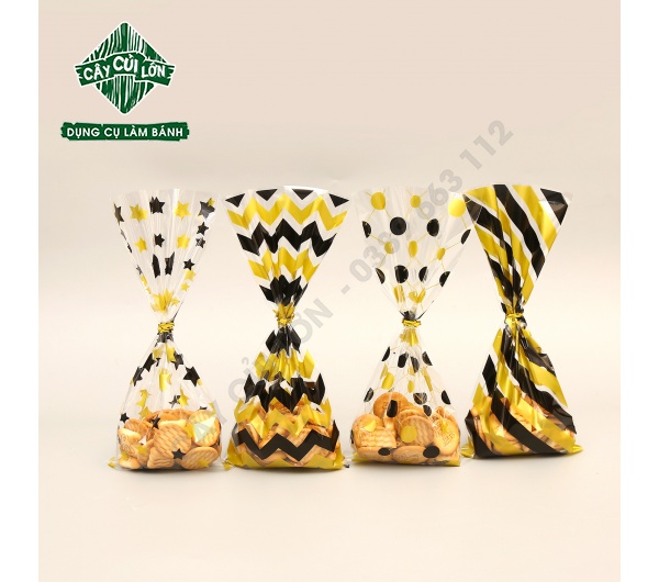 SET 50 TÚI KIẾNG SỌC MÀU 12.5X27CM (gồm dây kẽm)