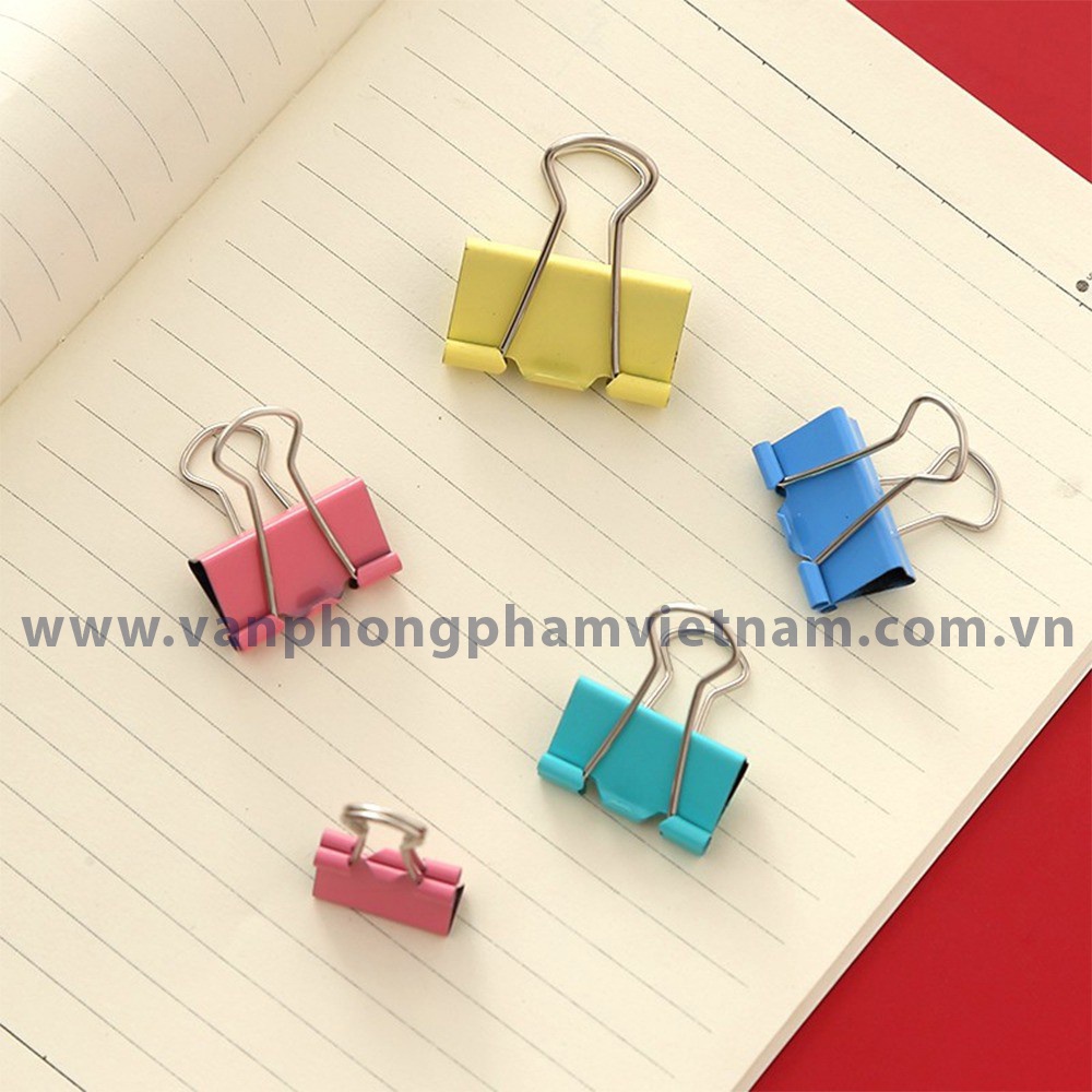 Kẹp tài liệu sắt nhiều màu 15mm, 19mm, 25mm, 32mm, 41mm