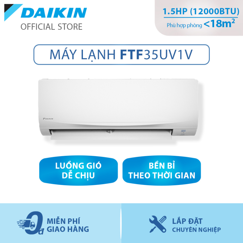 Bảng giá [Trả góp 0%]Máy lạnh Daikin FTF35UV1V 1.5HP (12000BTU) - Tiết kiệm điện - Độ bền cao - Chống Ăn mòn - Tinh lọc không khí - Hàng chính hãng