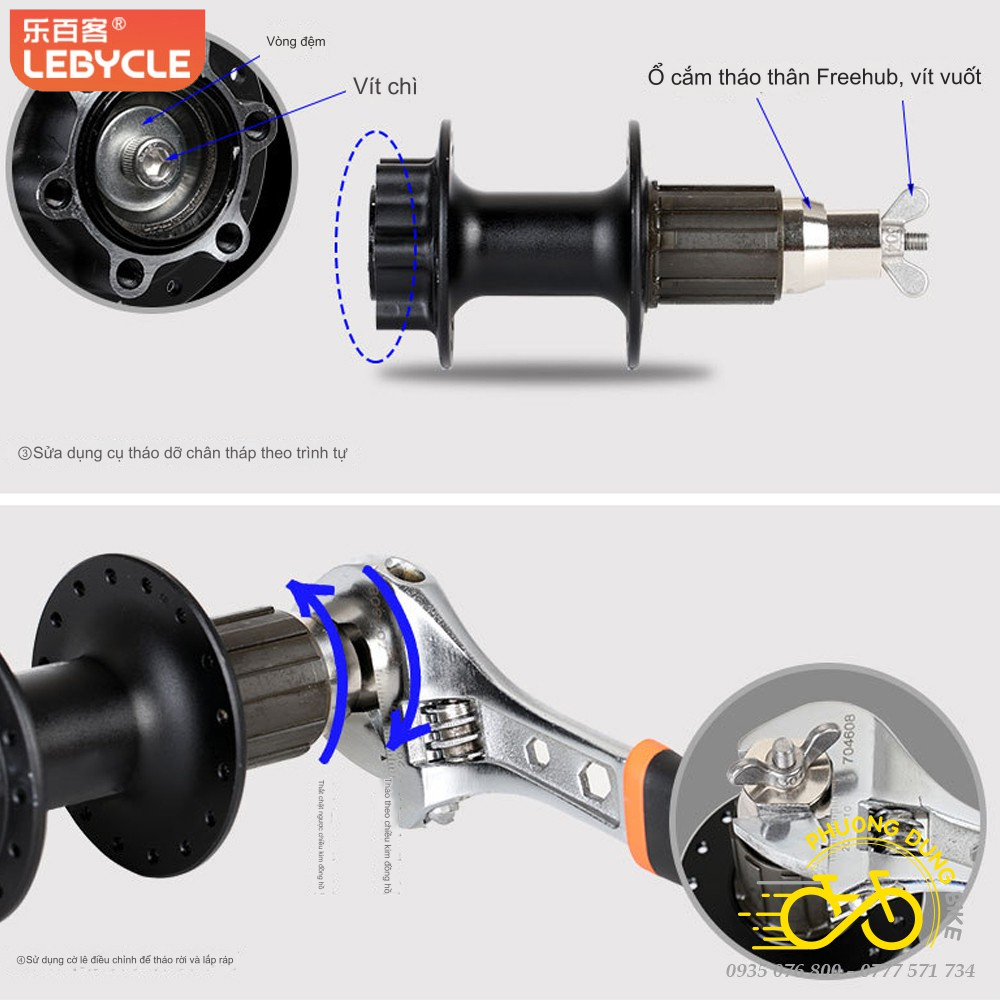Dụng cụ tháo mở cối líp xe đạp LEBYCLE