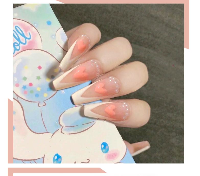 Bộ 24 Móng Tay Giả Tim đẹp