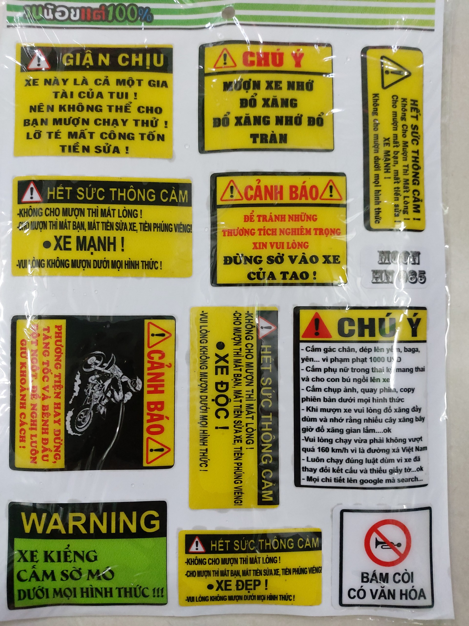 Tem logo cảnh báo nổi trọn bộ