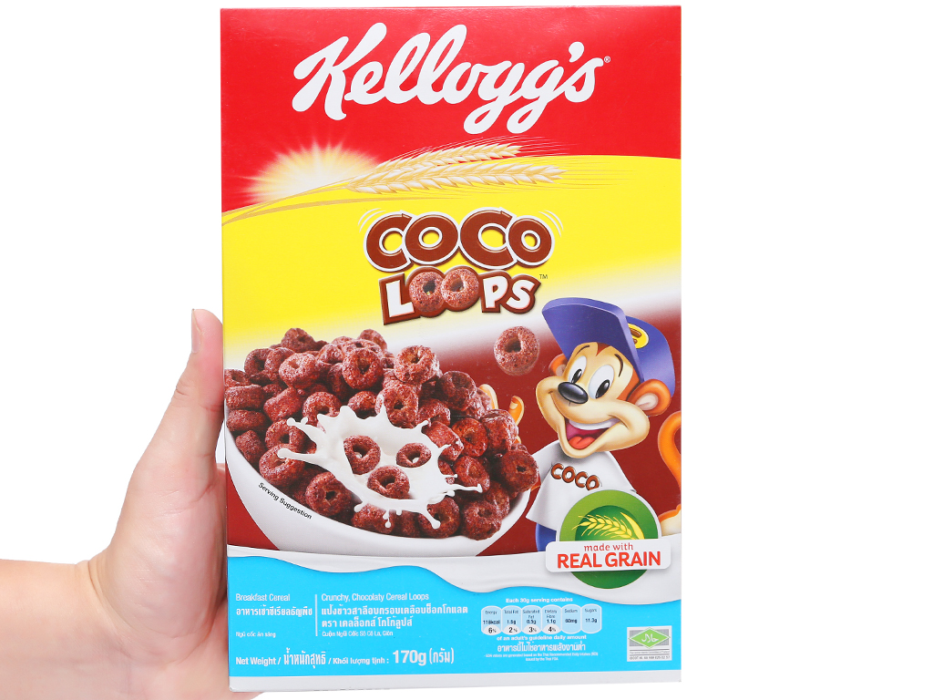 Ngũ cốc Kellogg's Coco Loops vị socola hộp 170g