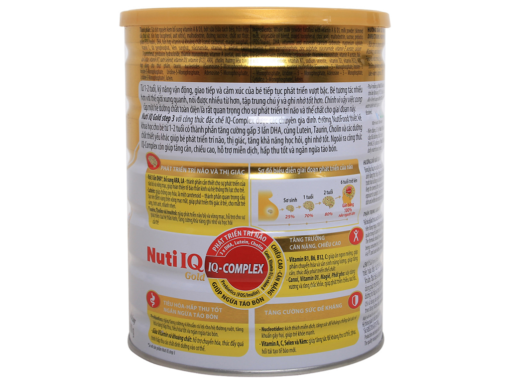 Sữa Bột NutiFood Nuti IQ Gold 3 900g (1 - 2 Tuổi)