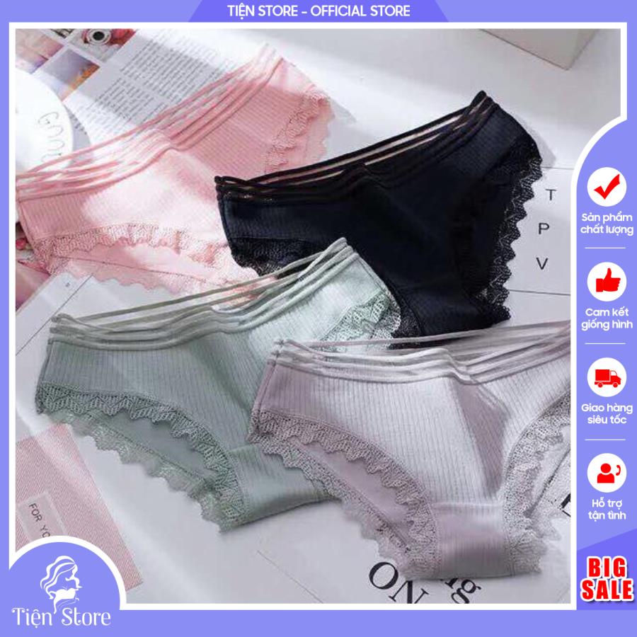 Quần Lót Gân Tăm Viền Ren [Tiện Store]