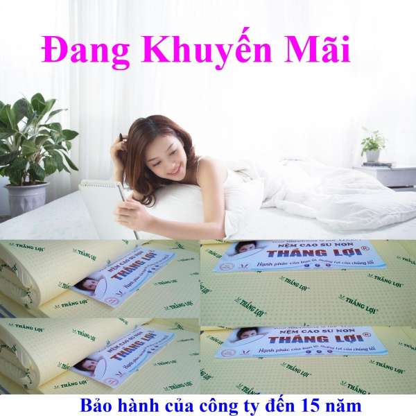 Nệm Cao Su Thắng Lợi 1m4 x 2m x 10cm (Nệm Thắng Lợi Bảo Hành 15 năm )