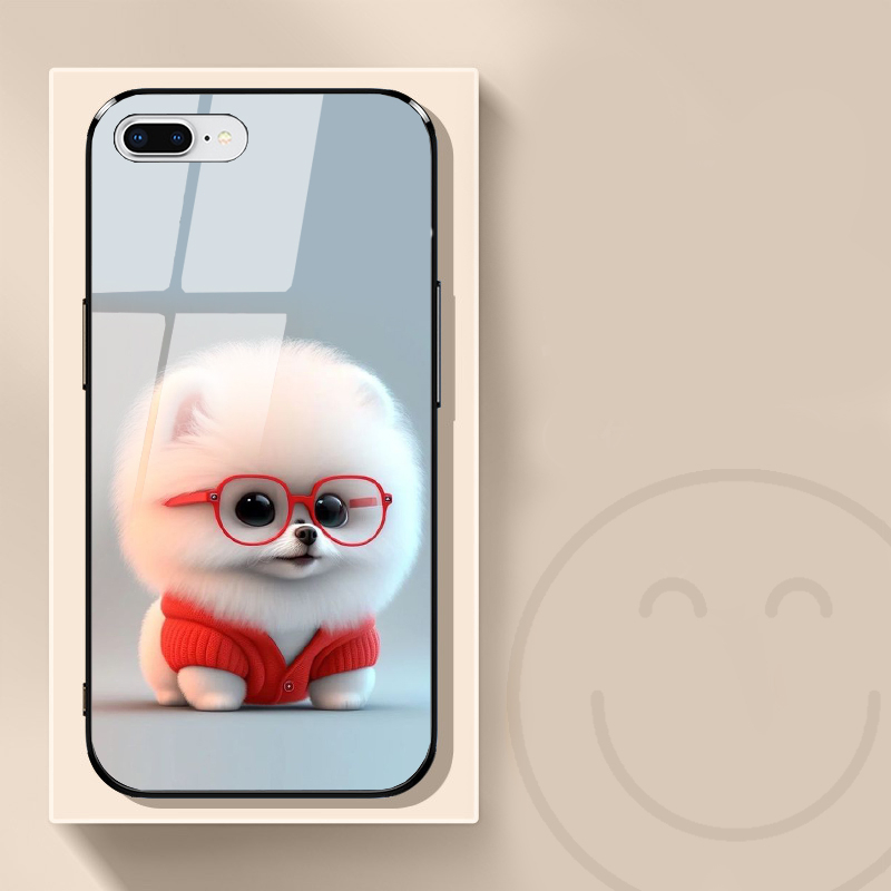 Ốp lưng IPHONE 7/8/7 PLUS/8 PLUS mặt kính in hình gấu dễ thương