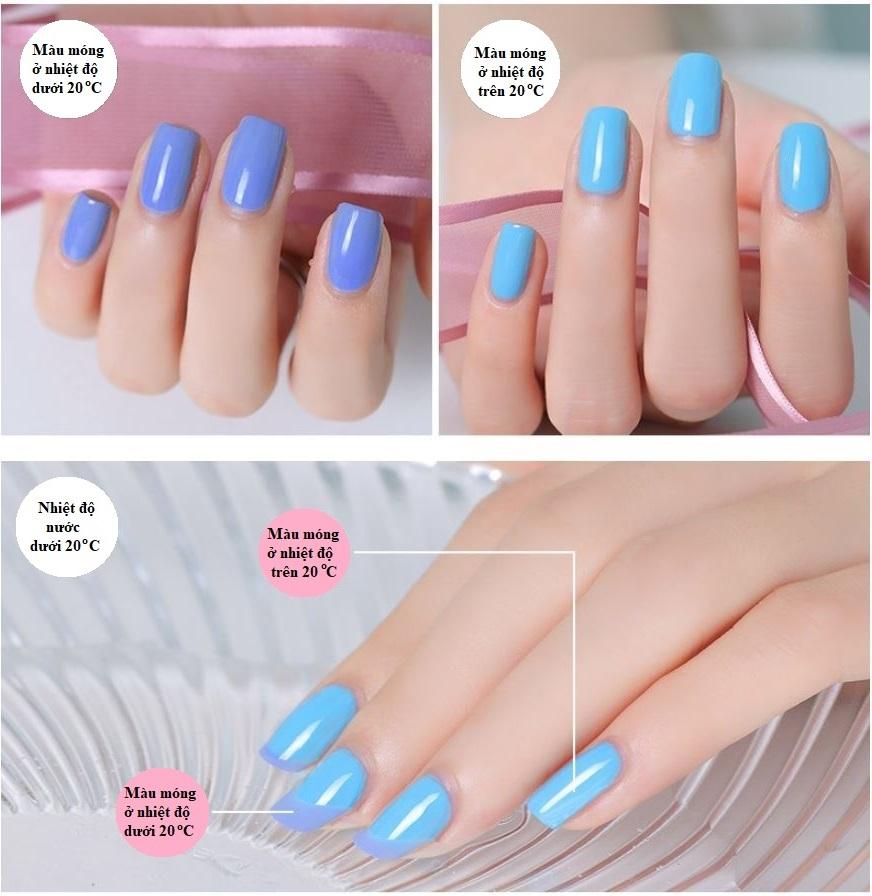 Sơn móng tay biến đổi màu, màu Xanh Dương