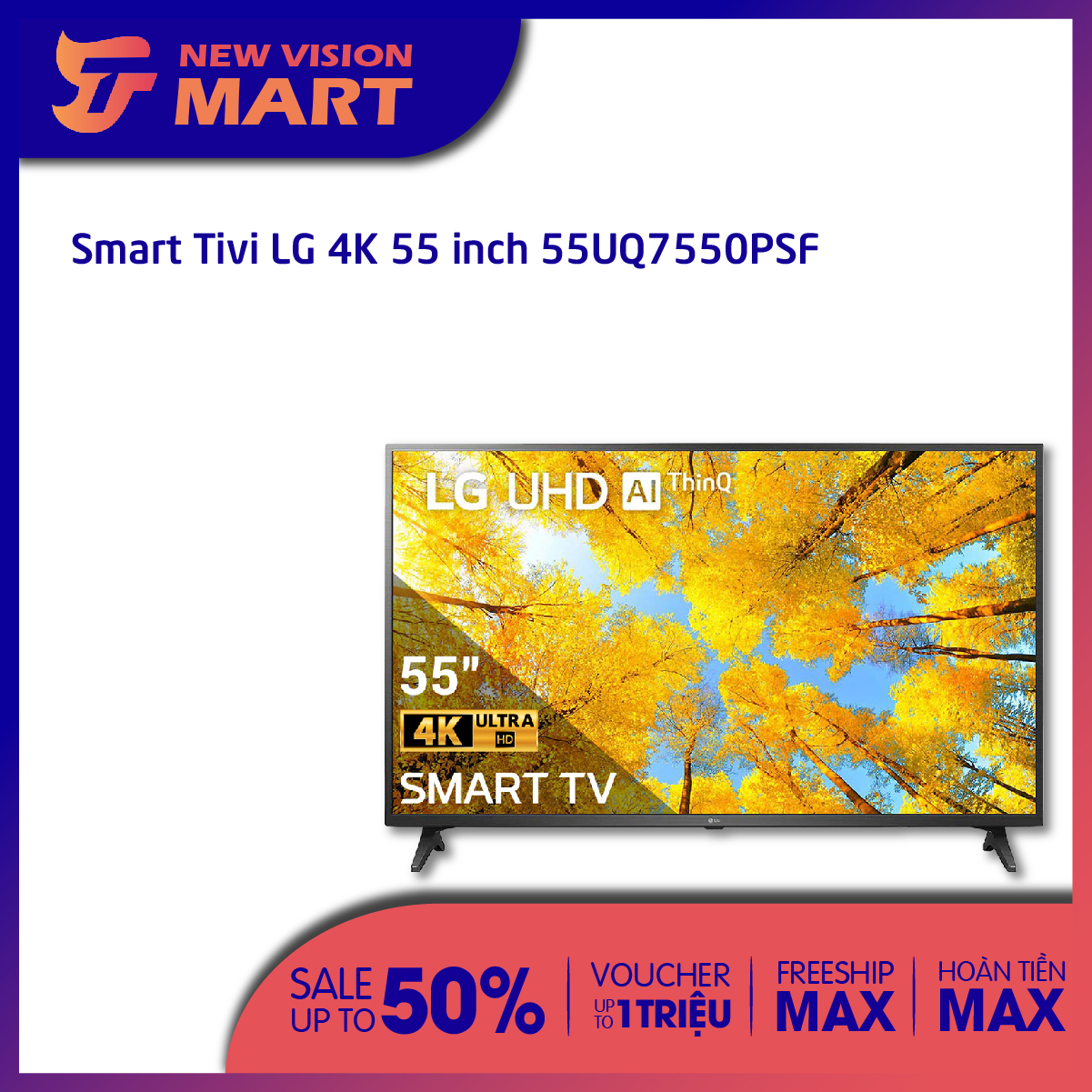 Smart TV LG 4K 55 inch 55UQ7550PSF