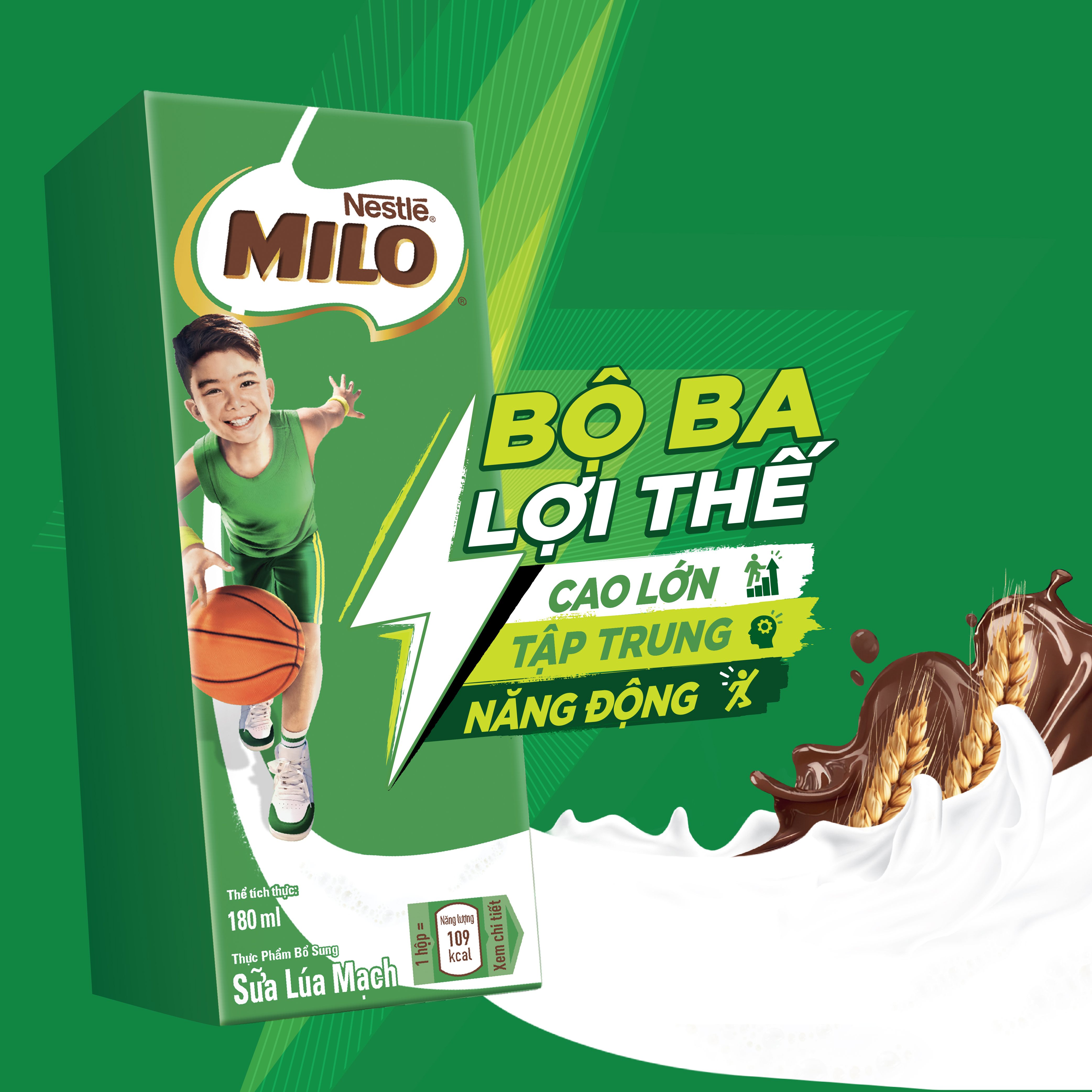 [May Promotion] Freeship Hcm] Box of 48 Boxes of Nestlé Film-Free Barley Milk ®   Milo ®   180ml