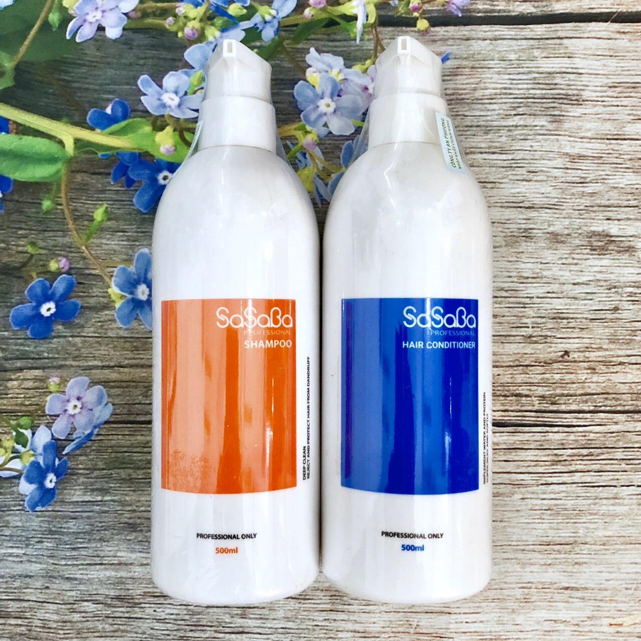 Cặp dầu gội và xả hoàn hình sasaba 500ml*2 mẫu mới 2019