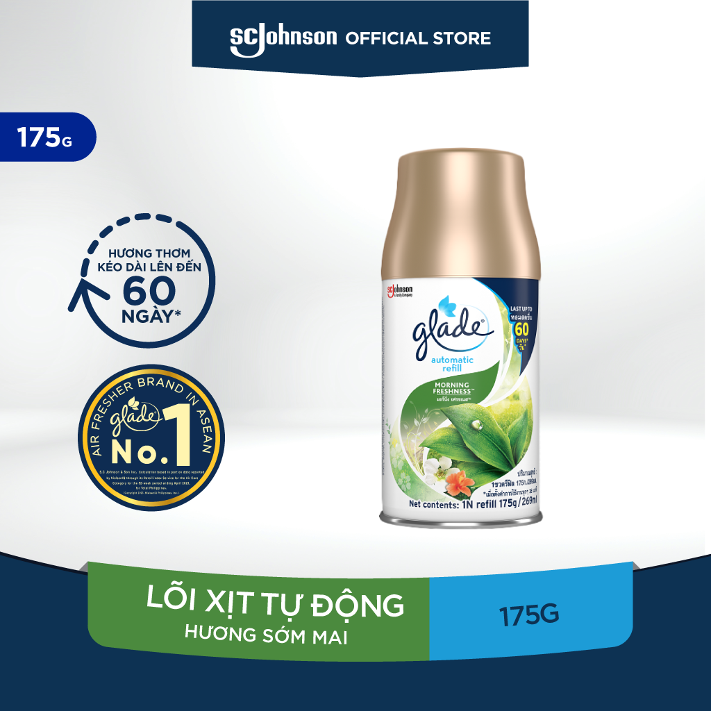 Glade lõi xịt thơm phòng tự động hương sớm mai 175g