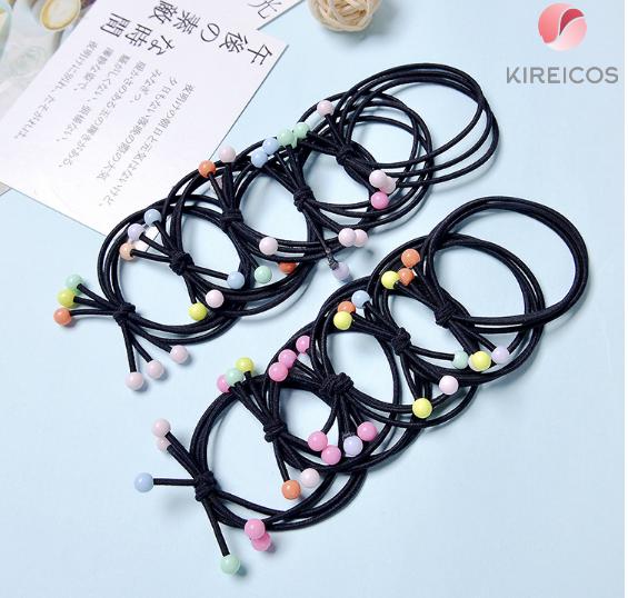 Set 20 Dây Cột Tóc Hàn Quốc Nơ Có Hạt - Màu Ngẫu Nhiên