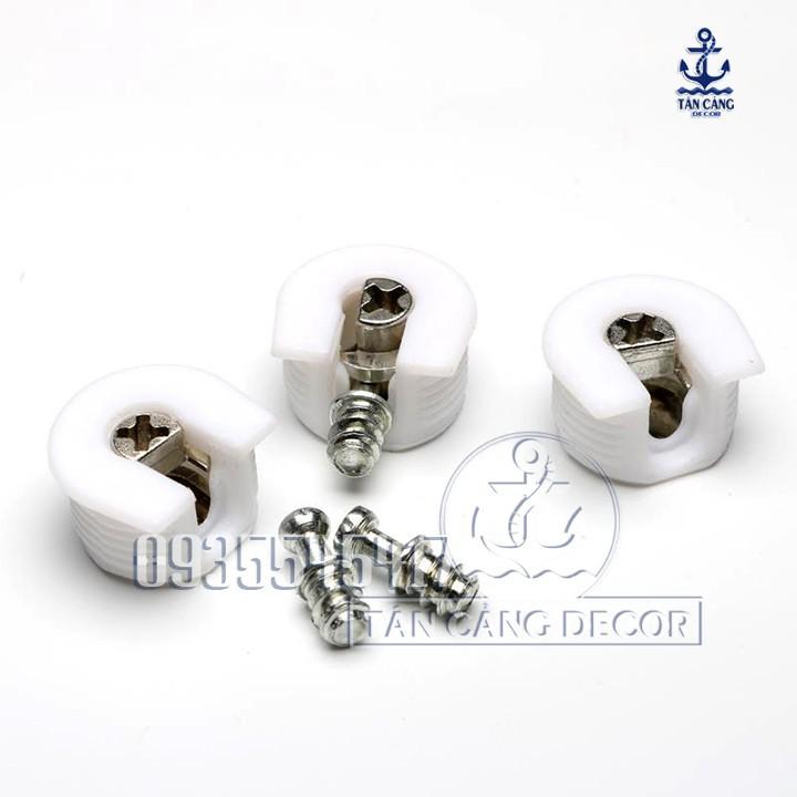 50 Ốc Cam Liên Kết Dạng Ngắn - Màu Trắng