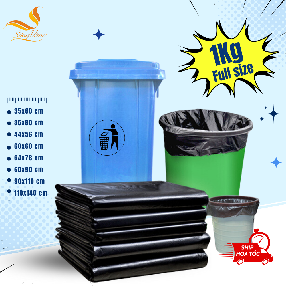 Túi đựng rác đen không quai đủ size