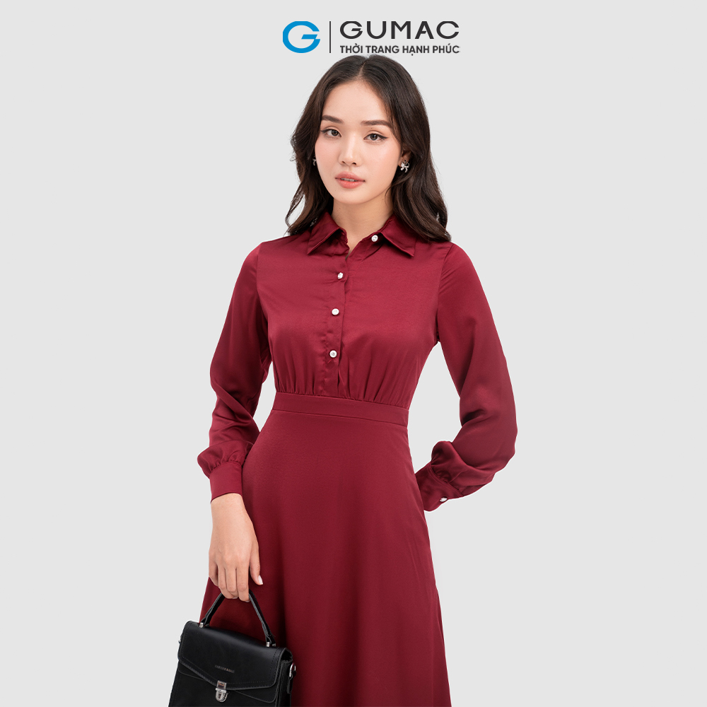 [15 - 17.5 | TẶNG QUÀ đơn từ 499K] Đầm sơ mi phom A thời trang GUMAC DC11098