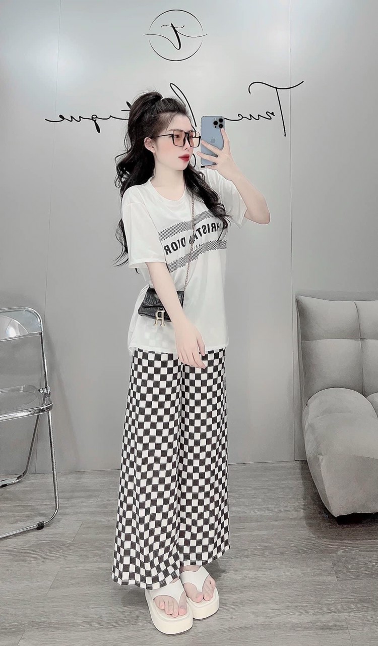 SÉT BỘ THUN INCHRISTIAN DIOR QUẦN DÀI SỌC (CÓ HÌNH THẬT)