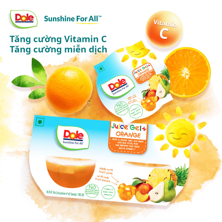 Thạch trái cây từ nước ép cam Dole