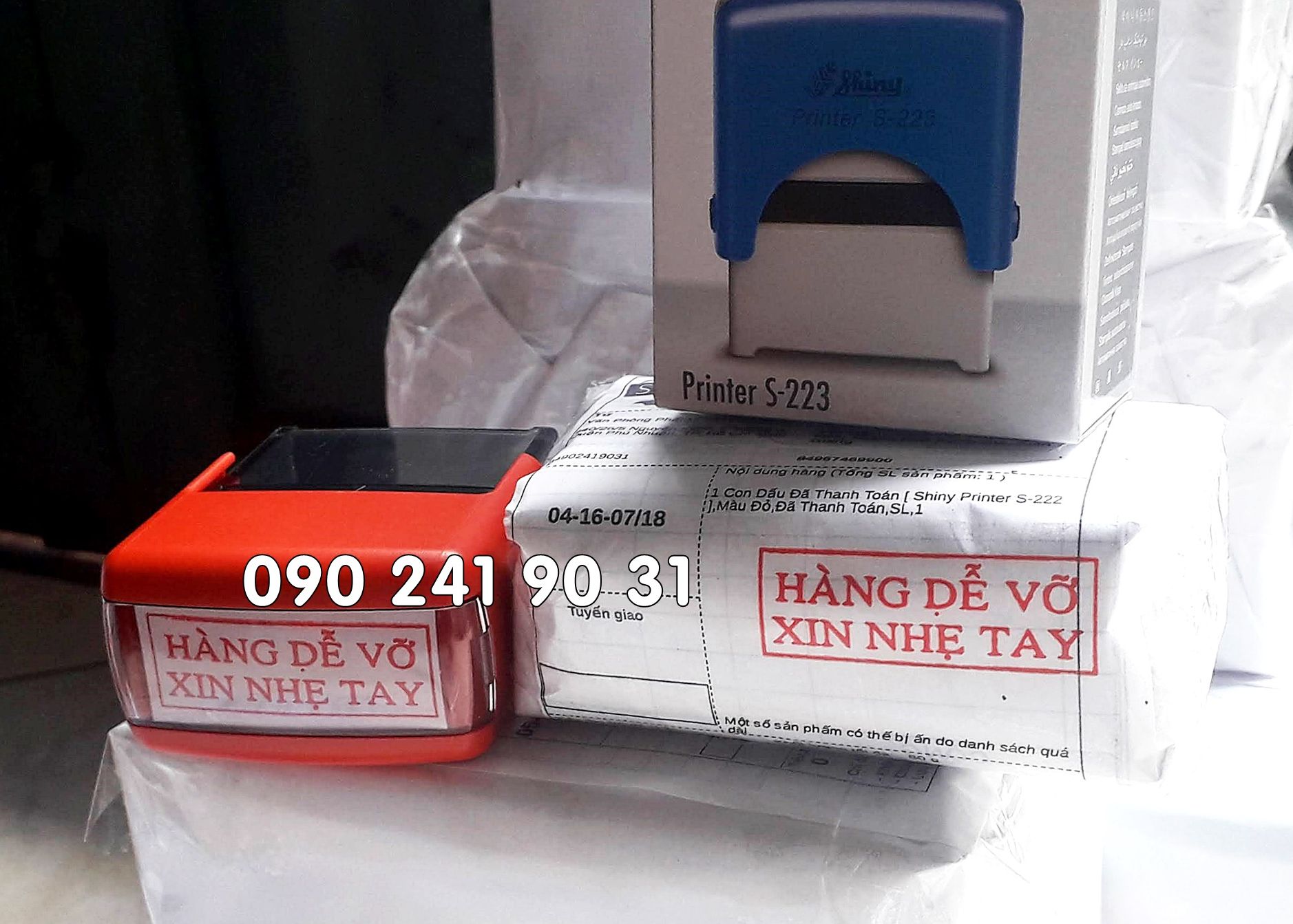 [HCM]Con Dấu Hàng Dễ Vỡ Xin Nhẹ Tay [ Shiny S-223 size 18 x 47mm ]