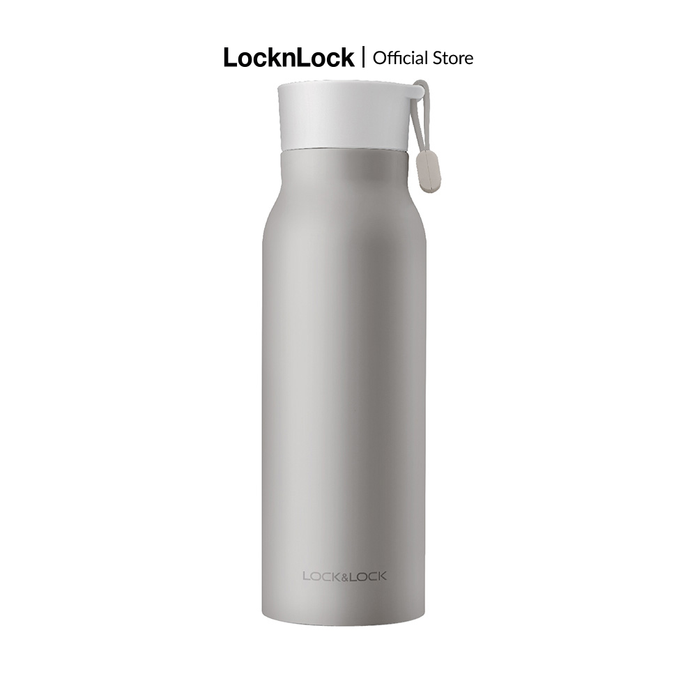 Bình giữ nhiêt Lock&Lock NAME TUMBLER 500ml - LHC4125 - 4 màu- quai xách silicone ghi tên, inox giữ nóng lạnh