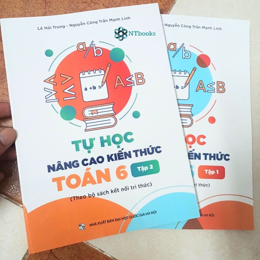 Combo 2 cuốn sách tự học nâng cao kiến thức toán 6 tập 1 + tập 2 - theo bộ sách kết nối tri thức - ntbooks