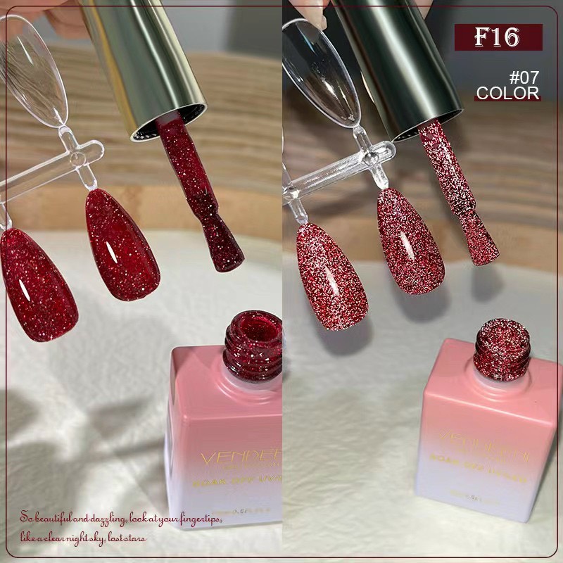 sơn gel nhũ flash đỏ vendeeni lẻ màu