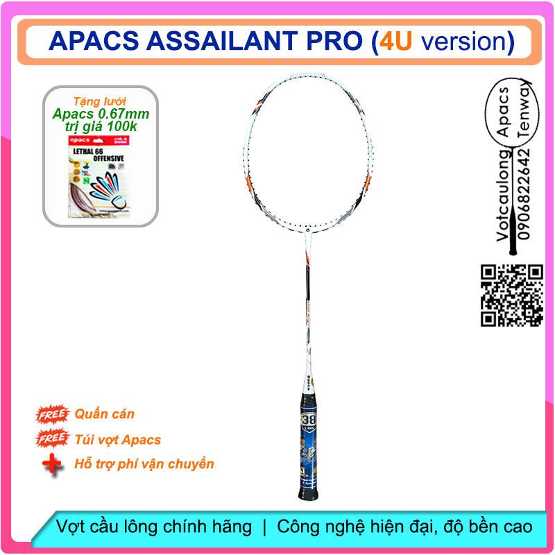 Vợt cầu lông Apacs Assailant Pro 4U Vợt công nghệ cao thân đũa