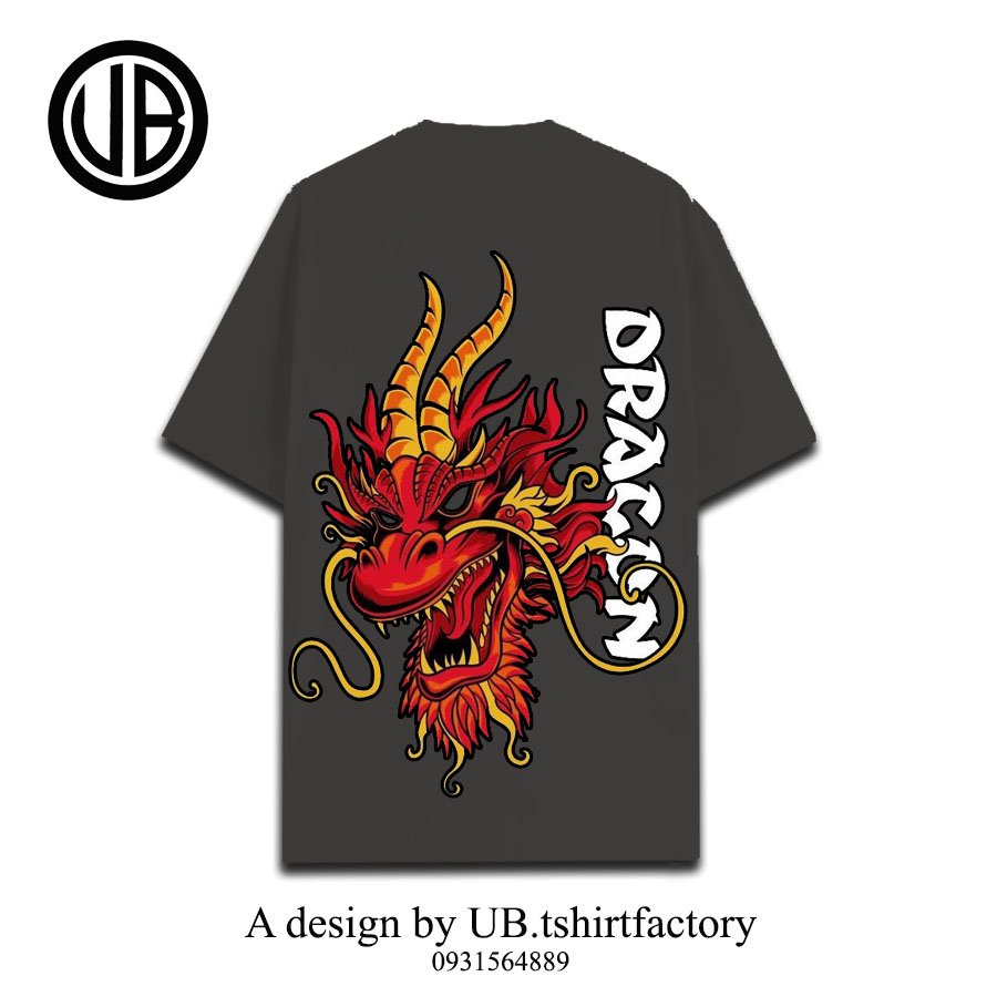 Áo thun Unisex in hình ngọn lửa DRAGON phong cách mới - UB32