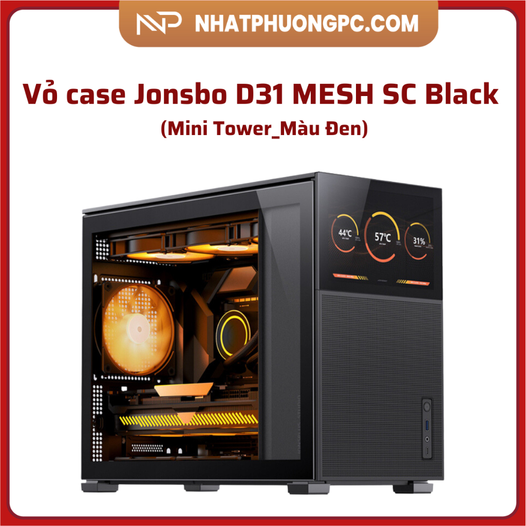 Vỏ case jonsbo d31 mesh sc black