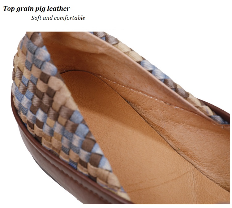 [HCM]G053-Giày Da Thật Handmade Đan Phối Màu