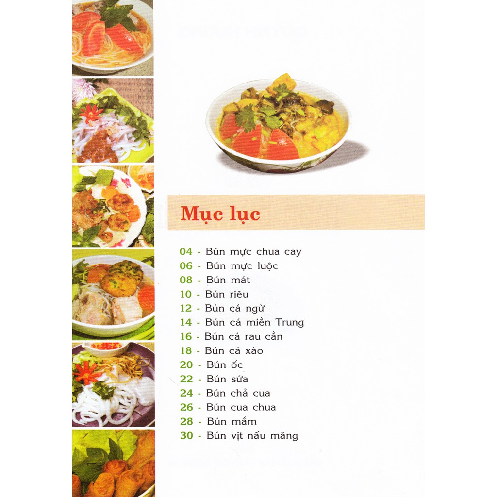 Sách - 30 Món Bún Ngon (Quỳnh Hương)(VT)