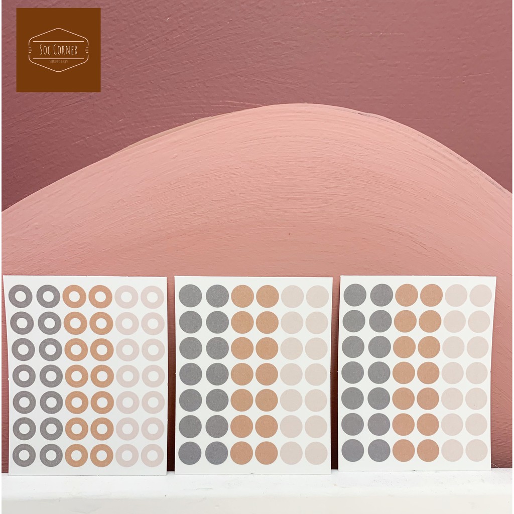 [HCM]Set Sticker dán tròn tông màu Pastel