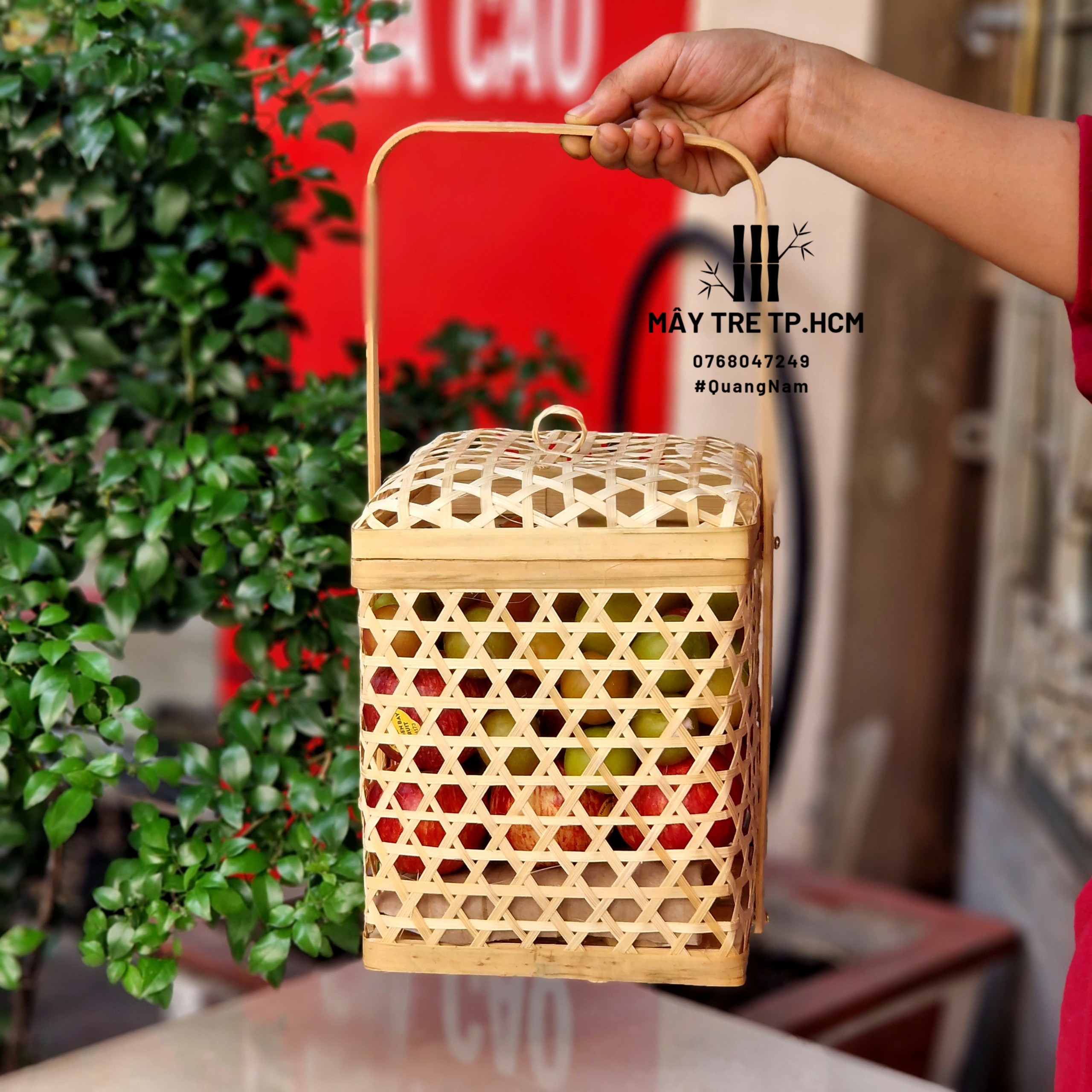 Giỏ mây tre đựng quà, trái cây, giỏ đựng quà tết