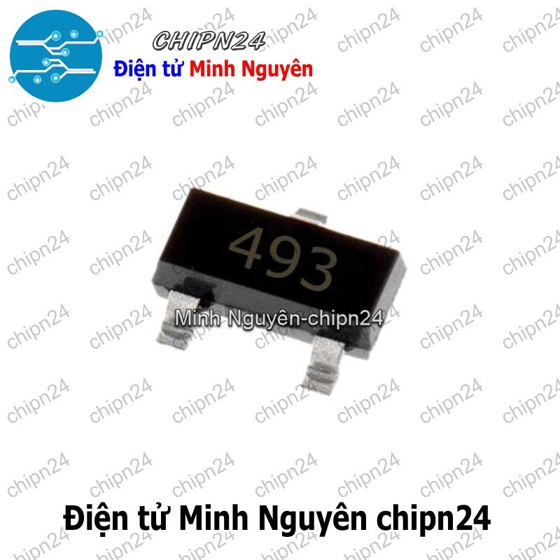 [5 con] (G9.2) Transistor Dán FMMT493 (493) SOT-23 NPN 1A 100V (SMD) (493) - HH005579